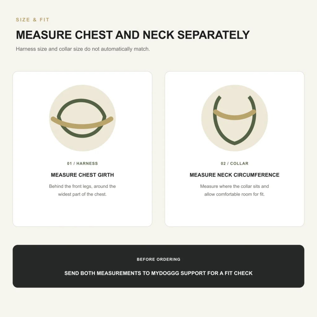 How to measure chest girth for the harness and neck circumference for the collar